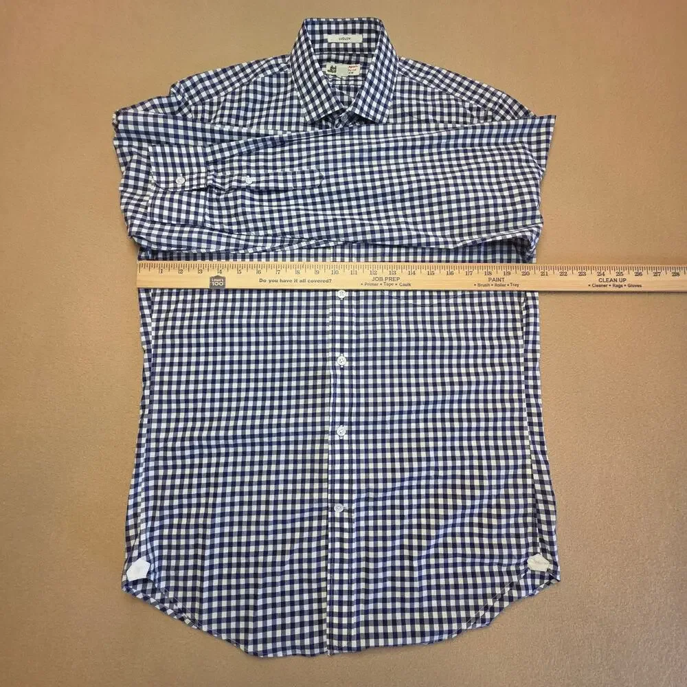 J.Crew Thomas Mason Blue & White Gingham Ludlow Slim Fit Button Shirt Sz Medium